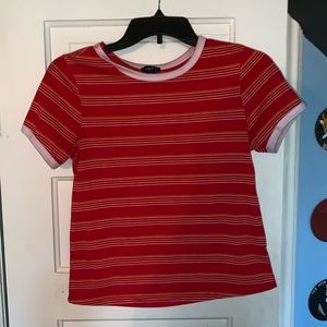 Red striped tee